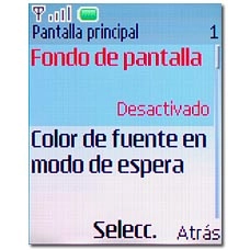 Vaya a Fondo de pantalla y pulse la tecla de navegación.