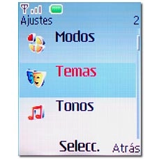 Vaya a Temas y pulse la tecla de navegación.