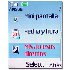 Vaya a Mis accesos directos y pulse la tecla de navegación.