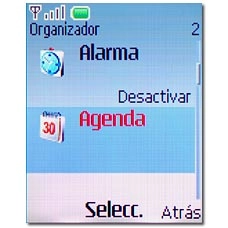 Vaya a Agenda y pulse la tecla de navegación.