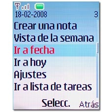 Vaya a Ir a fecha y pulse la tecla de navegación.