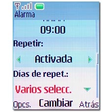 Vaya a Días de repet. y pulse la tecla de navegación.