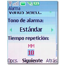 Vaya a Tiempo repetición e introduzca la cantidad de minutos deseada.