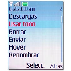 Vaya a Usar tono y pulse la tecla de navegación.