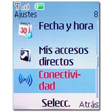 Vaya a Conectividad y pulse la tecla de navegación.