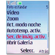 Vaya a Sec. de imág. activ. o Sec. imág. desact. (dependiendo del ajuste actual) y pulse la tecla de navegación.
