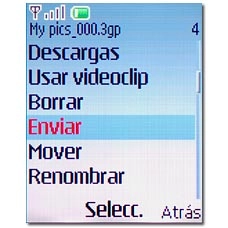 Vaya a Enviar y pulse la tecla de navegación.