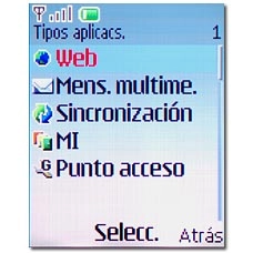 Vaya a Web y pulse la tecla de navegación.