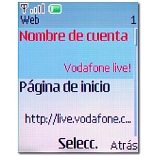 Vaya a Nombre de cuenta y pulse la tecla de navegación.