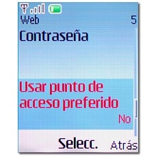 Elija Usar punto de acceso preferido y pulse la tecla de navegación.