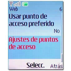 Vaya a Ajustes de puntos de acceso y pulse la tecla de navegación.