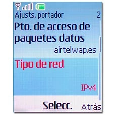 Vaya a Tipo de red y pulse la tecla de navegación.