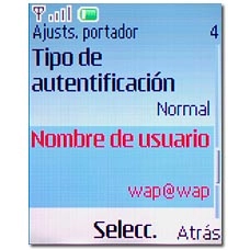 Vaya a Nombre de usuario y pulse la tecla de navegación.
