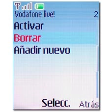 Vaya a Borrar y pulse la tecla de navegación.