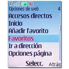 Vaya a Favoritos y pulse la tecla de navegación.