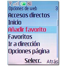 Vaya a Añadir favorito y pulse la tecla de navegación.