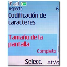 Tamaño de la pantalla, véase 2f.