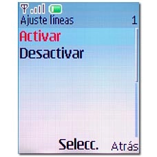 Elija Activar o Desactivar y pulse la tecla de navegación.