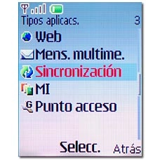 Vaya a Sincronización y pulse la tecla de navegación.
