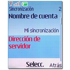 Vaya a Dirección de servidor y pulse la tecla de navegación.