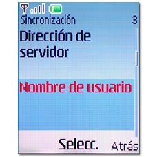 Vaya a Nombre de usuario y pulse la tecla de navegación.