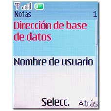 Vaya a Dirección de base de datos y pulse la tecla de navegación.