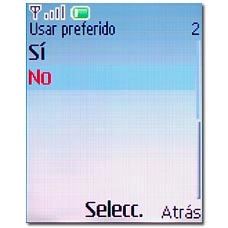 Vaya a No y pulse la tecla de navegación.