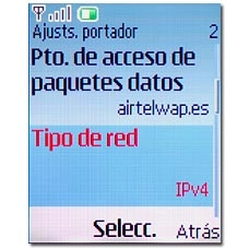 Vaya a Tipo de red y pulse la tecla de navegación.