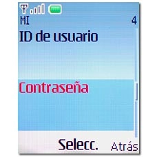 Vaya a Contraseña y pulse la tecla de navegación.