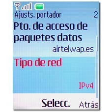 Vaya a Tipo de red y pulse la tecla de navegación.