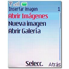 Vaya a Abrir Imágenes y pulse la tecla de navegación.