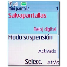 Vaya a Salvapantallas y pulse la tecla de navegación.