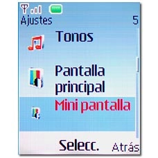 Vaya a Mini pantalla y pulse la tecla de navegación.