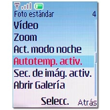 Elija Autotemp. activ. o Autotemp. desact. (dependiendo del ajuste actual) y pulse la tecla de navegación.