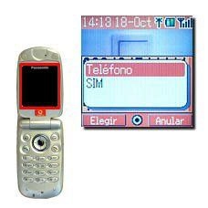Elija Teléfono o SIM y pulse la Tecla de navegación.