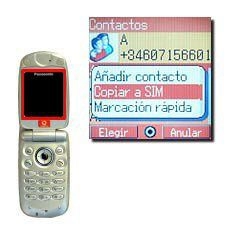 Elija Copiar a SIM o Copiar a Tfno. y pulse la Tecla de navegación.