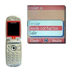 Vaya a Desde contactos y pulse la Tecla de navegación.