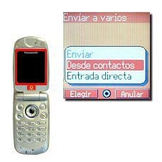 Elija Desde contactos y pulse la Tecla de navegación.
