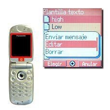 Vaya a Editar y pulse la Tecla de navegación.La plantilla aparece ahora en la pantalla.