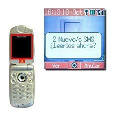La pantalla muestra X Nuevo/s SMS ¿Leerlos ahora?.