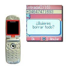 La pantalla muestra ¿Quieres borrar todo?.