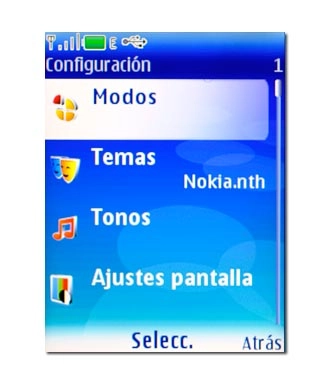 Vaya a Modos y pulse la tecla de navegación.