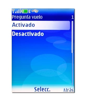 Elija Activado o Desactivado y pulse la tecla de navegación.