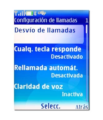 Vaya a Desvío de llamadas y pulse la tecla de navegación.