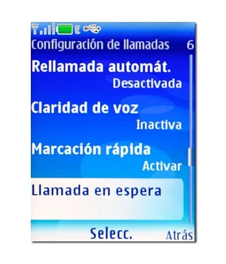 Vaya a Llamada en espera y pulse la tecla de navegación.