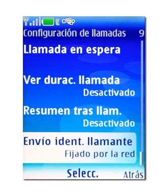 Vaya a Envío ident. llamante y pulse la tecla de navegación.