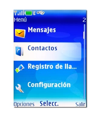 Vaya a Contactos y pulse la tecla de navegación.