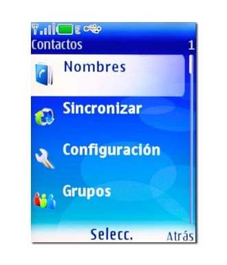 Vaya a Nombres y pulse la tecla de navegación.