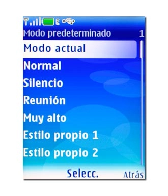 Elija Modo actual o el modo deseado y pulse la tecla de navegación.