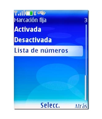 Vaya a Lista de números y pulse la tecla de navegación.